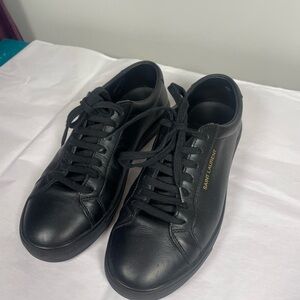 Saint Laurent Black Leather Andy low-top sneaker